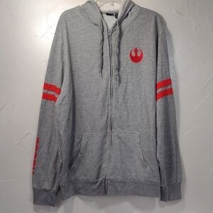 Star Wars Gray Rebel Zip-up Hoodie XXL